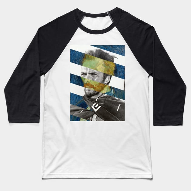 Van Gogh’s Self Portrait and Clint Eastwood Baseball T-Shirt by luigi-tarini